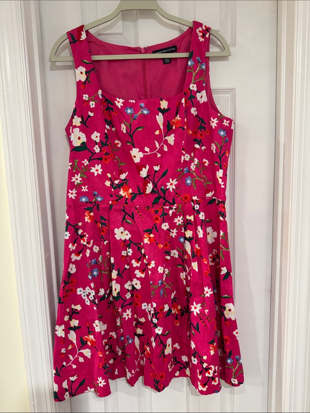 American Living Fuchsia Floral Sleeveless Dress
